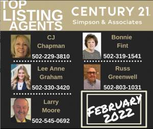 02 2022 Top Listing Agent - Chapman Fint Graham Greenwell and L Moore