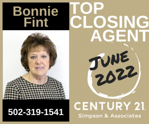 06 2022 Top Closing Agent - Bonnie Fint