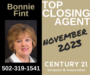 11 2023 Top Closing Agent - Bonnie Fint