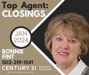 January 2024 CENTURY 21 Simpson & Associates Top Closing Agent - Bonnie Fint