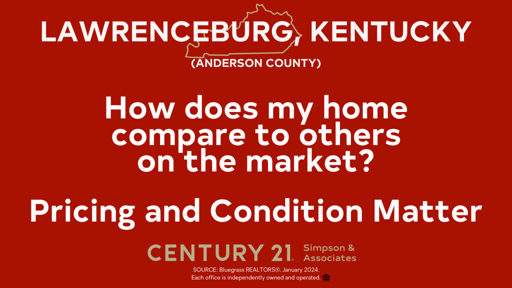 How does my home compare in Lawrenceburg-Anderson Co KY - Pricing and Condition Matter