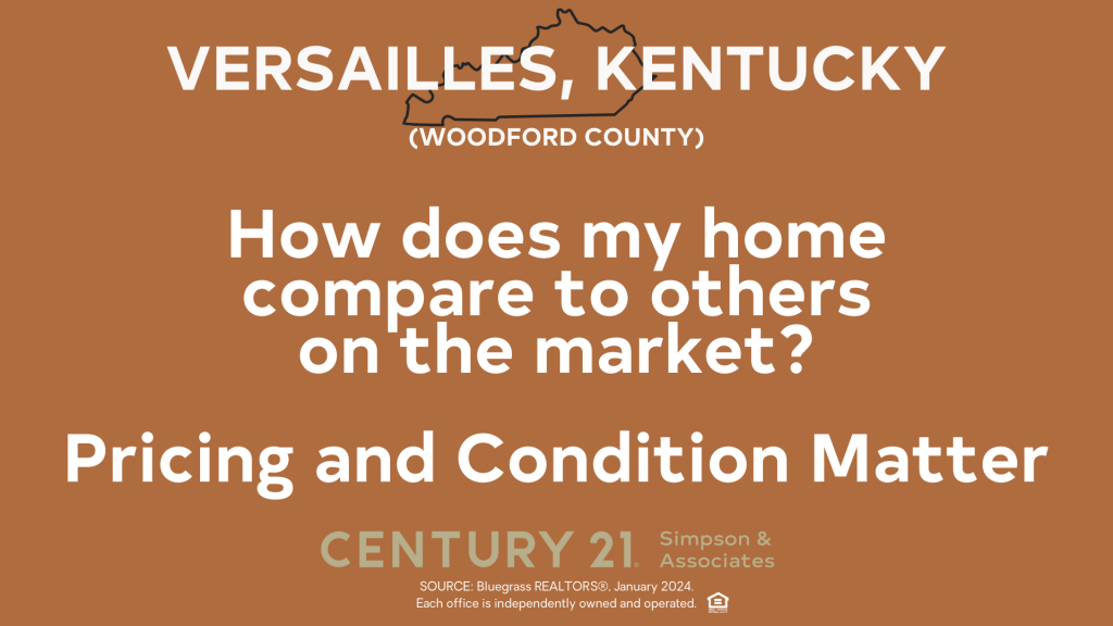 How does my home compare in Versailles-Woodford Co KY - Pricing and Condition Matter