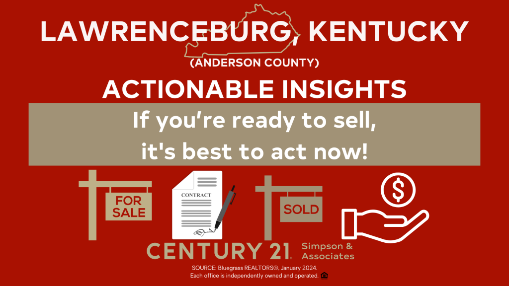 If you are ready to sell it's best to act now - Lawrenceburg-Anderson Co KY