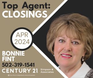 Bonnie Fint, Top Closing Agent - April 2024
