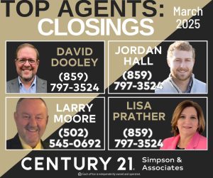 03 2025 Top Closing Agents - David Dooley, Jordan Hall, Larry Moore, and Lisa Prather